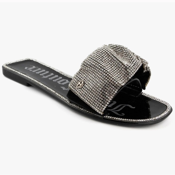 Juicy Couture Womens Yippy Rhinestone bling Glitter Sandal slides - Picture 2 of 4